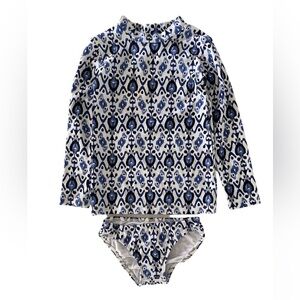 Shoshanna Girls Long Sleeve Rash Guard Bikini Set NWT